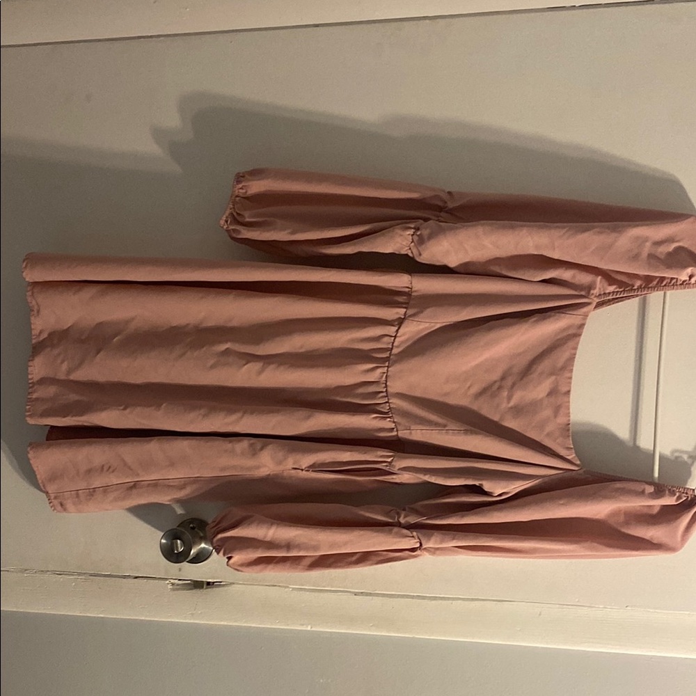 Elegant Long Sleeve Pink Dress